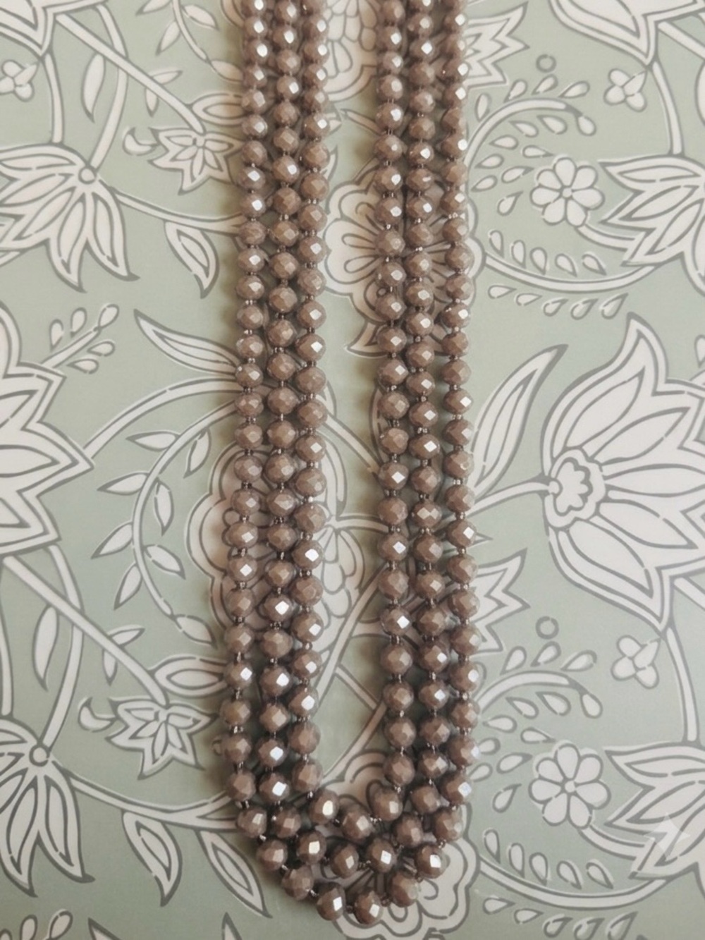 ON HOLD Taupe Bead Necklace